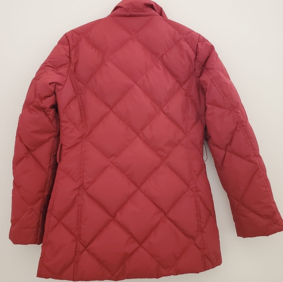 Burberry Dark Red Down Puffer Coat - Picture 4 of 11